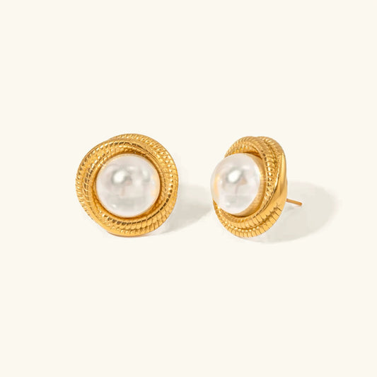 [ElanLuxe]Aqua Freshwater Pearl Earrings