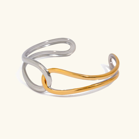 [ElanLuxe]Noria Two Tone Gold Bangle