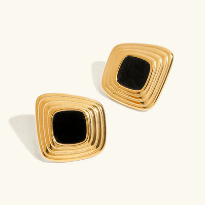 [ElanLuxe]Sylvie Geometric Gold Earrings