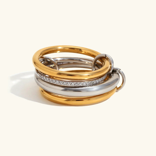 [ElanLuxe]Aeliana Diamond Ring Stack