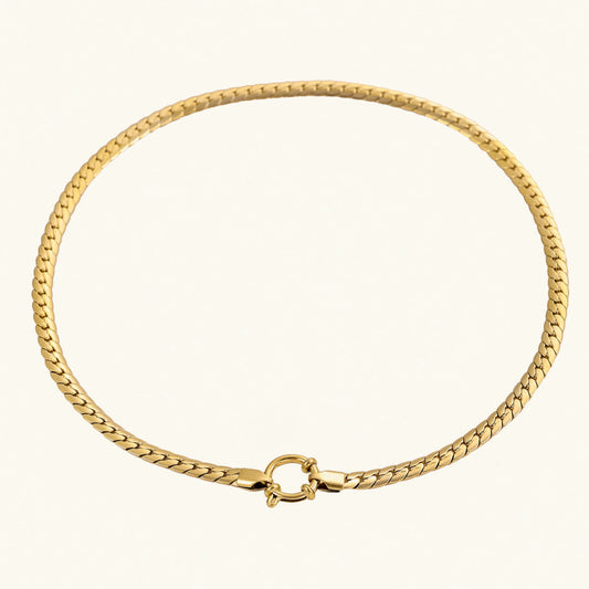 [ElanLuxe]Gardenia Gold Herringbone Pendant
