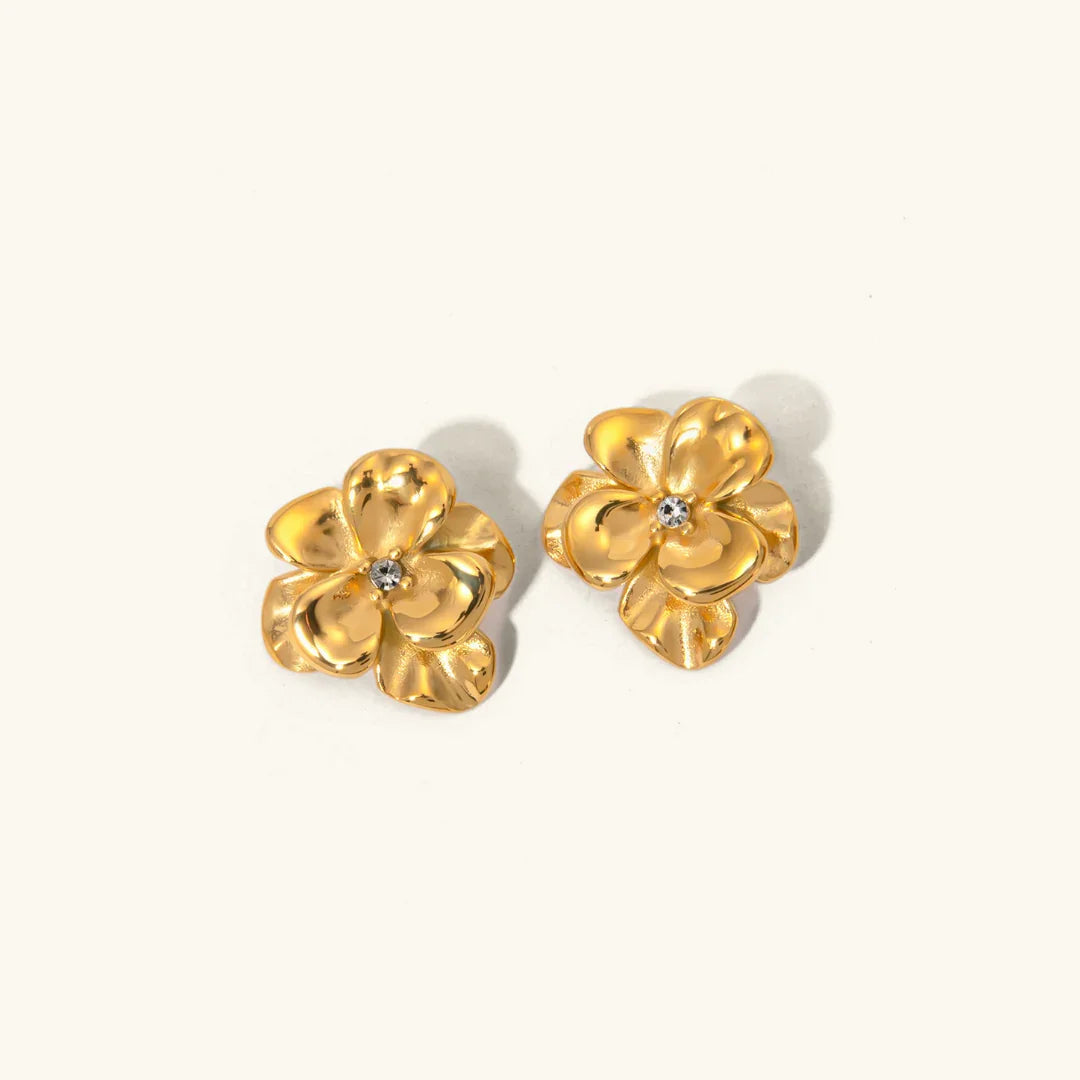[ElanLuxe]Ainsley Floral Gold Earrings