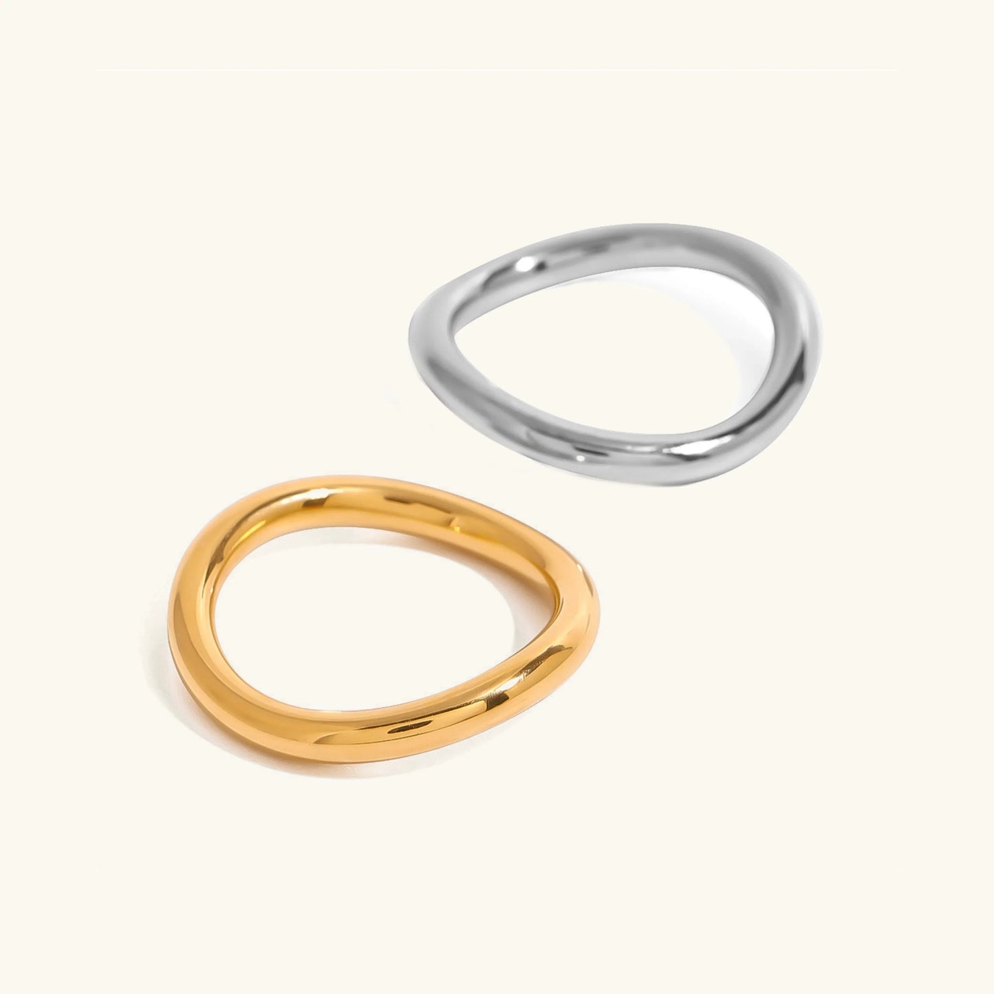 [ElanLuxe]Miley Gold & Silver Layered Rings