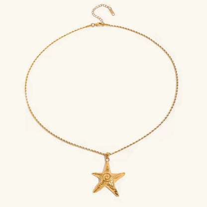 [ElanLuxe]Tammy Gold Starfish Necklace
