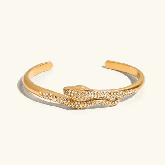 [ElanLuxe]Rosalee Serpentine Diamond Bangle