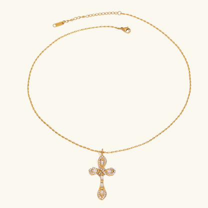 [ElanLuxe]Olea Diamond Crucifix