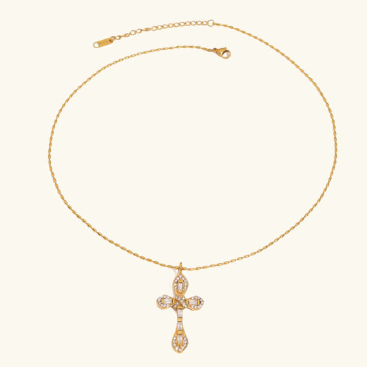 [ElanLuxe]Olea Diamond Crucifix