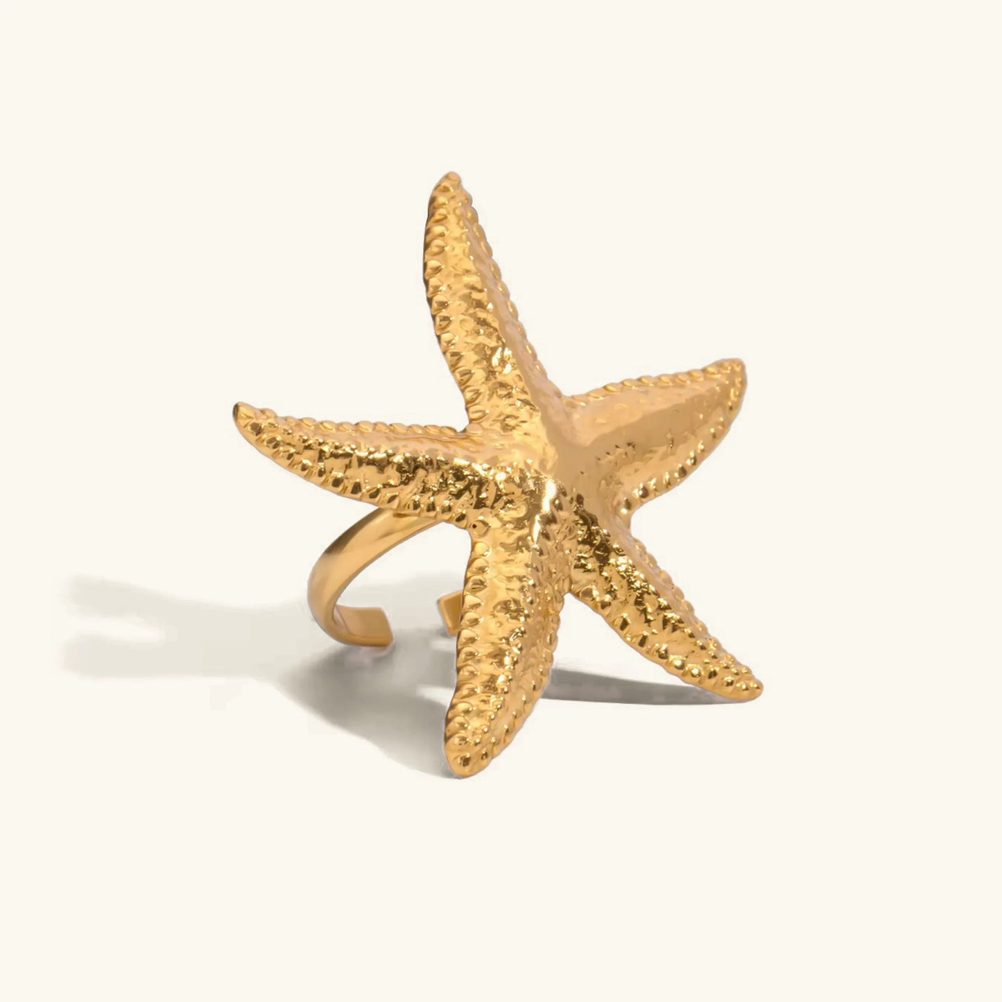 [ElanLuxe]Seabreeze Gold Starfish Ring