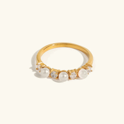 [ElanLuxe]Keisha Diamond Pearl Ring