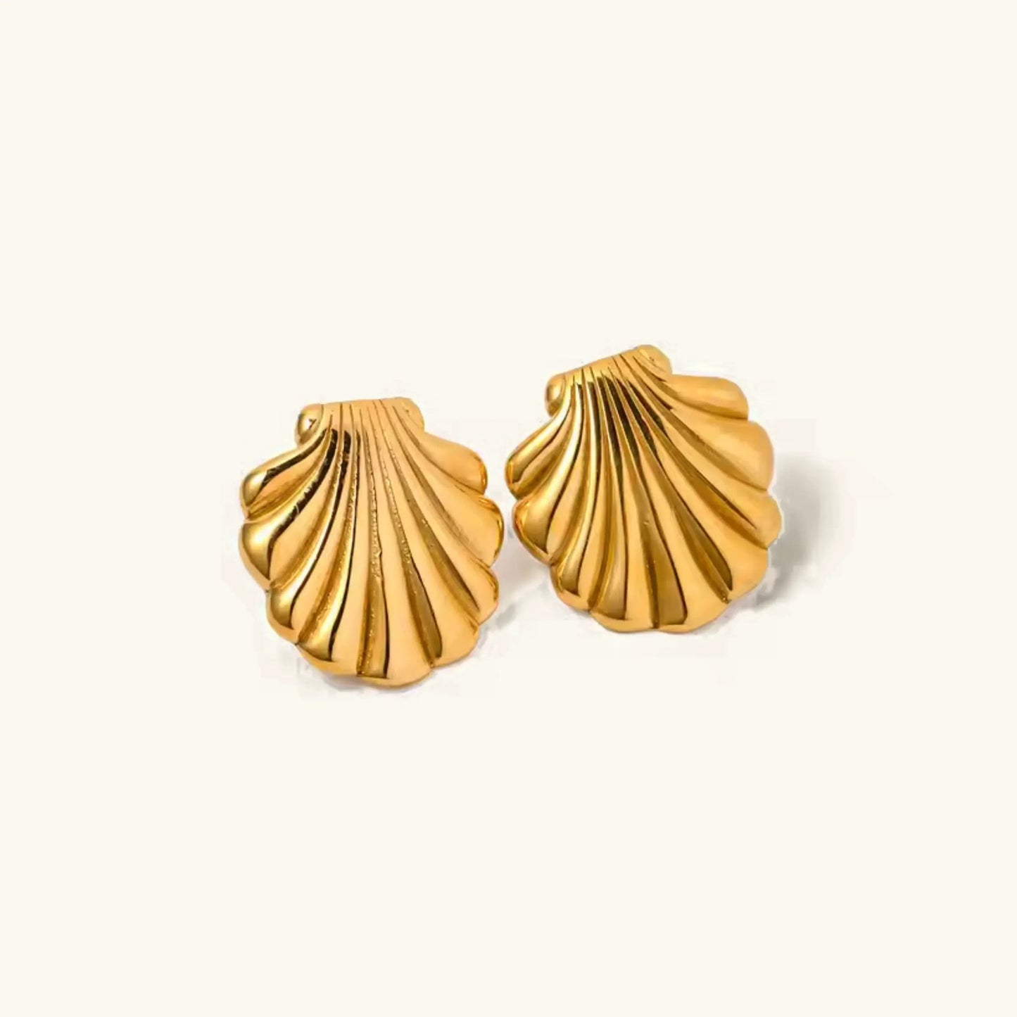 [ElanLuxe]Bayside Gold Seashell Earrings