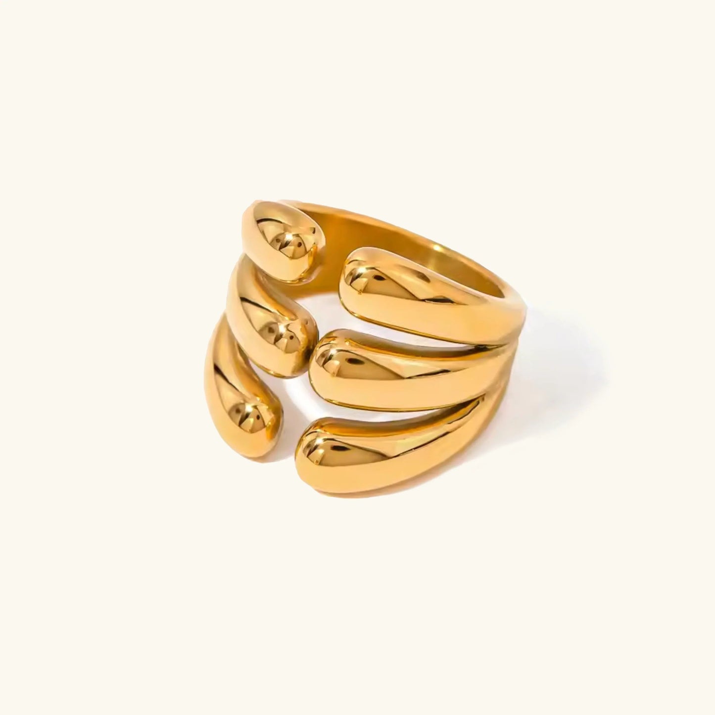 [ElanLuxe]Cassiel Layered Gold Ring