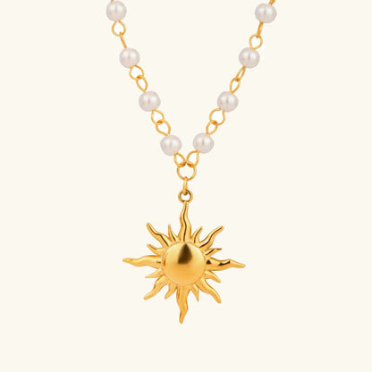 [ElanLuxe]Apollo Sun Pearl Necklace