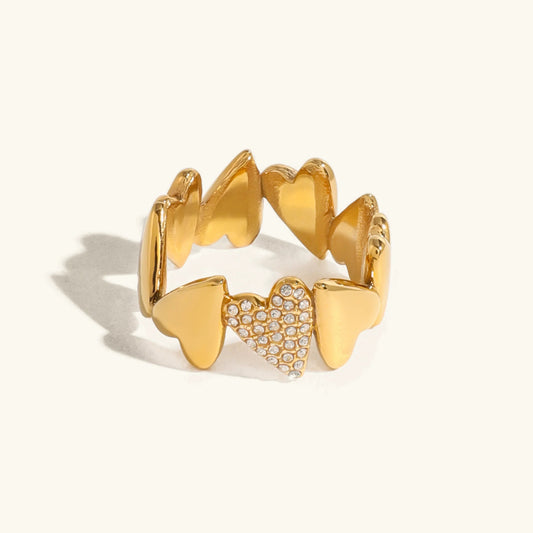 [ElanLuxe]Ciel Diamond Hearts Ring