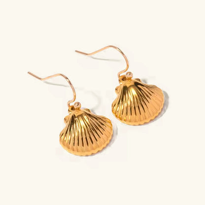 [ElanLuxe]Breeze Gold Seashell Earrings