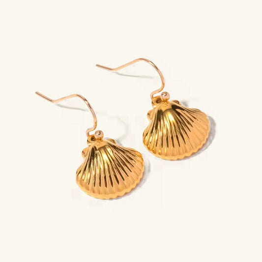[ElanLuxe]Breeze Gold Seashell Earrings