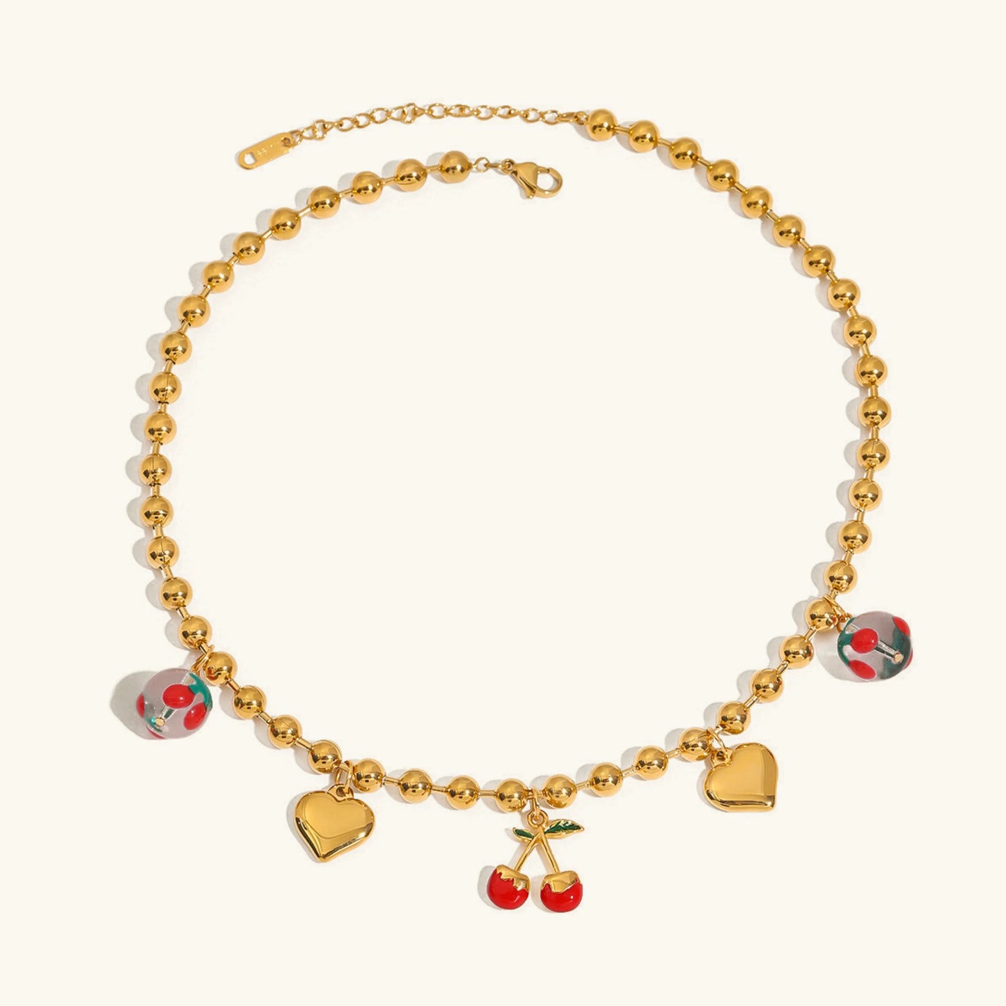 [ElanLuxe]Kai Gold Cherry Necklace