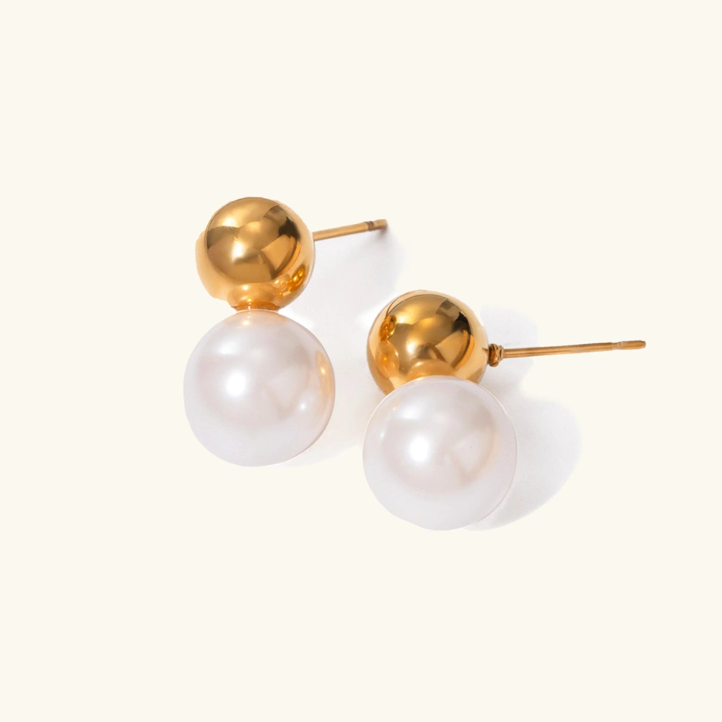 [ElanLuxe]Nautica Dome Pearl Earrings