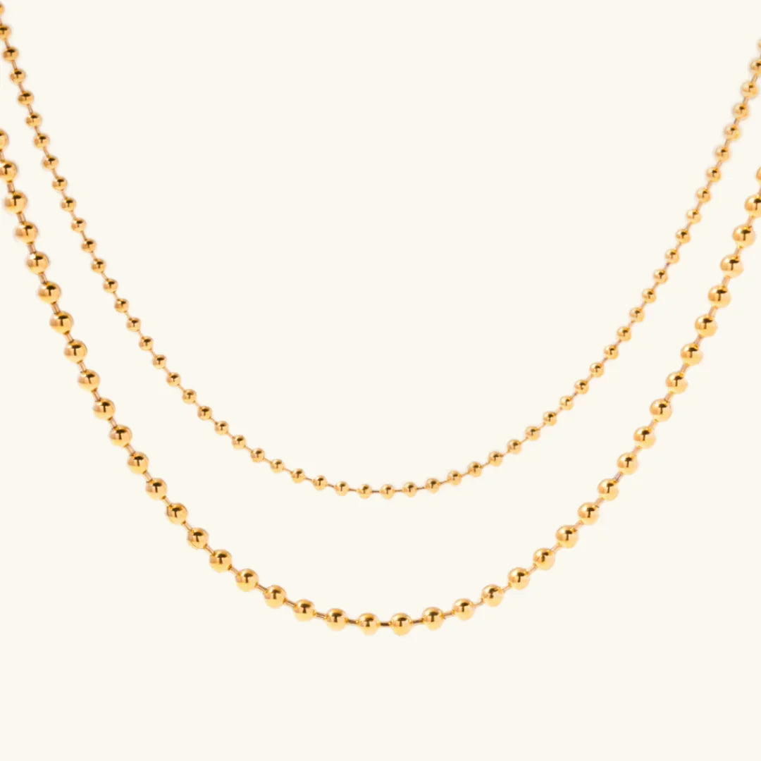 [ElanLuxe]Layered Ball Chain Necklace