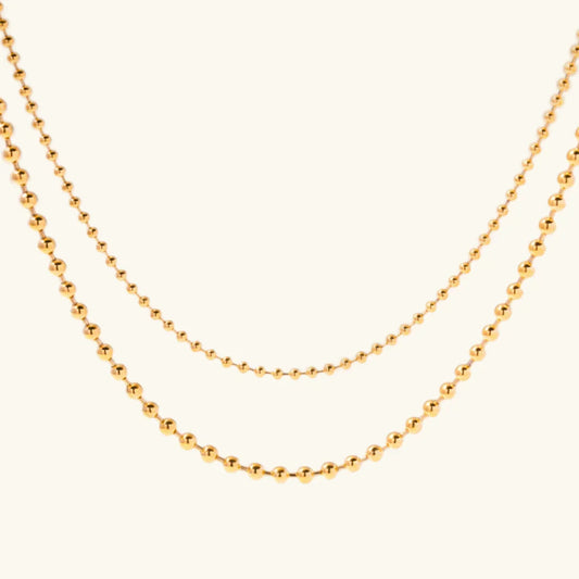 [ElanLuxe]Layered Ball Chain Necklace