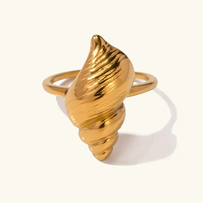 [ElanLuxe]Ohana Sea Conch Gold Ring