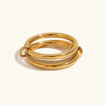 [ElanLuxe]Dara Diamond Ring Stack