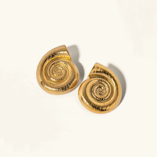 [ElanLuxe]Nauticia Gold Shell Earrings