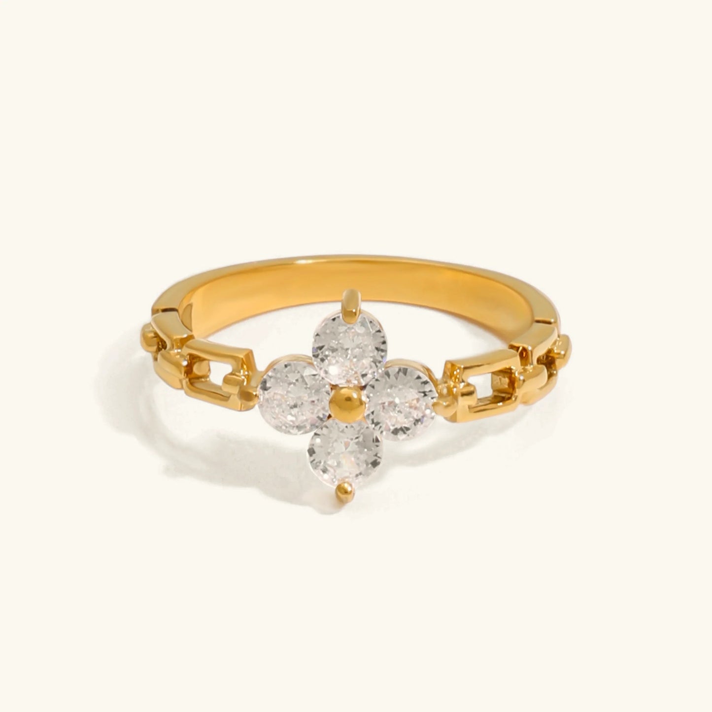 [ElanLuxe]Clestine Diamond Petal Ring