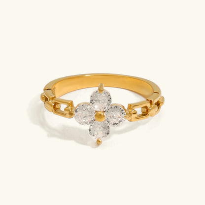 [ElanLuxe]Clestine Diamond Petal Ring