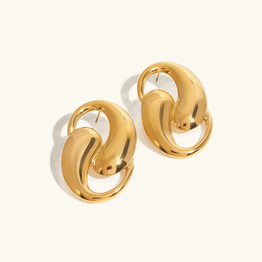 [ElanLuxe]Dansley Water Drop Gold Earrings
