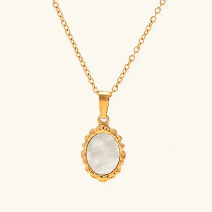 [ElanLuxe]Roselle Vintage Mother Of Pearl Pendant