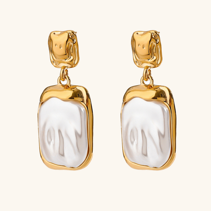 [ElanLuxe]Brittany Freshwater Pearl Slate Earrings