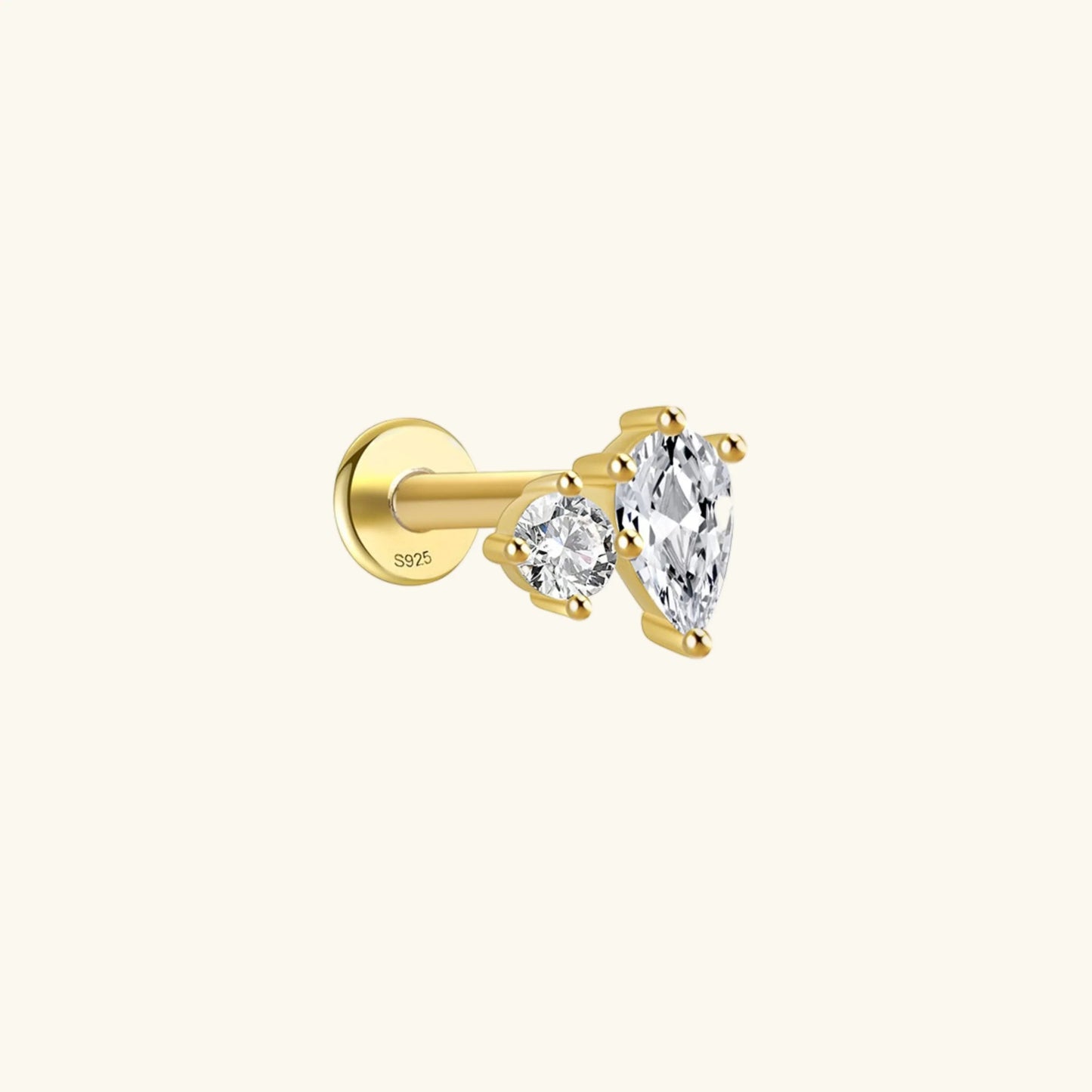 [ElanLuxe]Kate Flat Back Diamond Stud