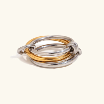 [ElanLuxe]Gabriela Two-Tone Ring Stack