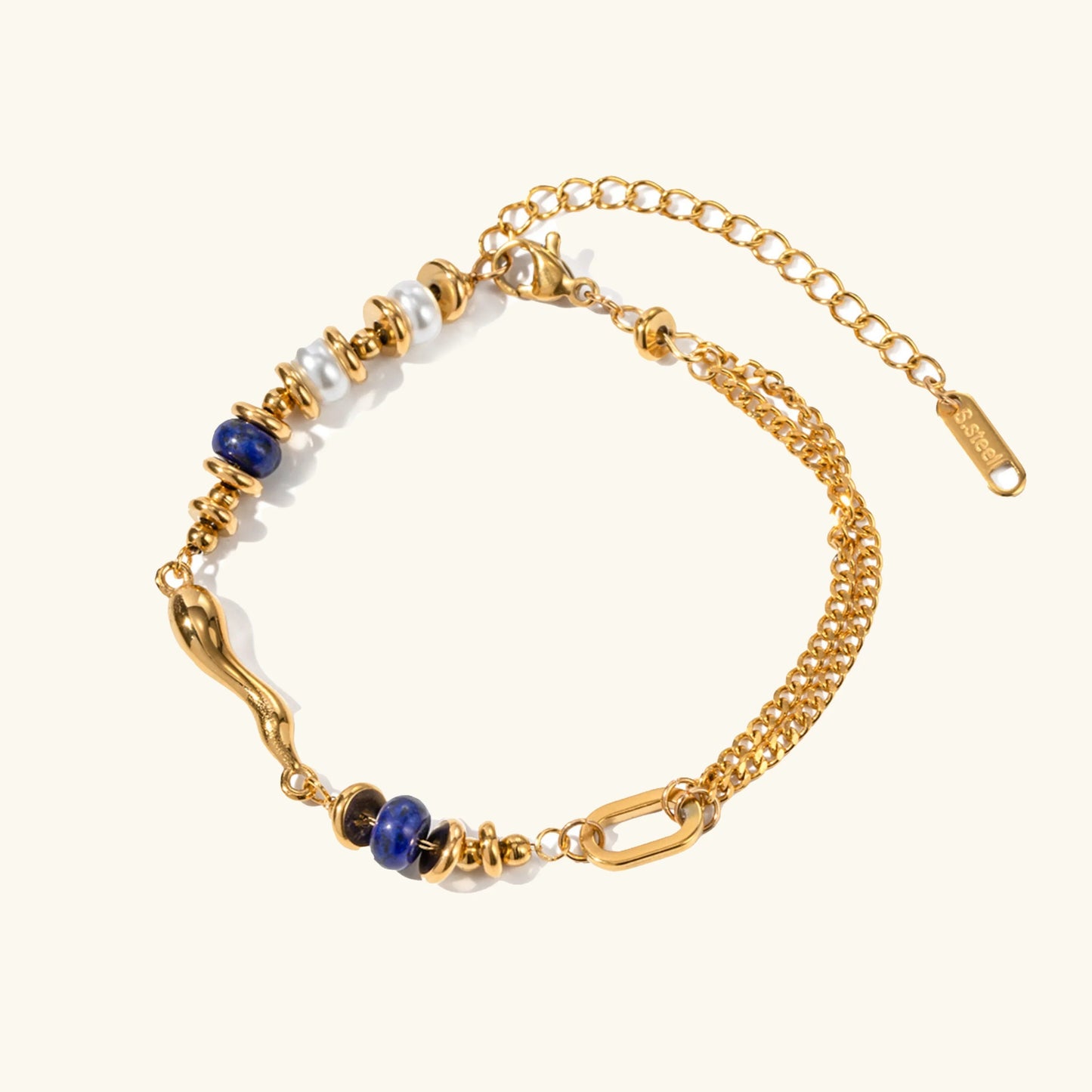 [ElanLuxe]Quintessa Layered Chain Pearl Bracelet