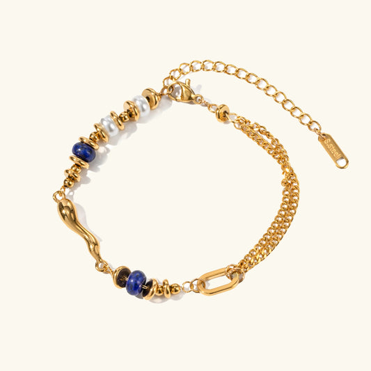 [ElanLuxe]Quintessa Layered Chain Pearl Bracelet