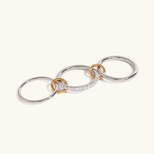 [ElanLuxe]Desiree Stacked Diamond Ring