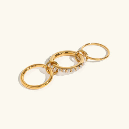 [ElanLuxe]Mikayla Stacked Freshwater Pearl Ring