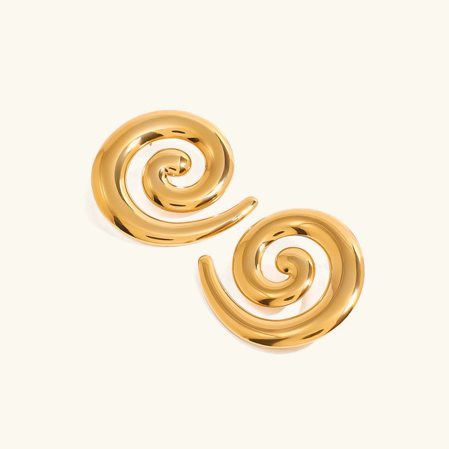 [ElanLuxe]Zarya Spiral Gold Earrings