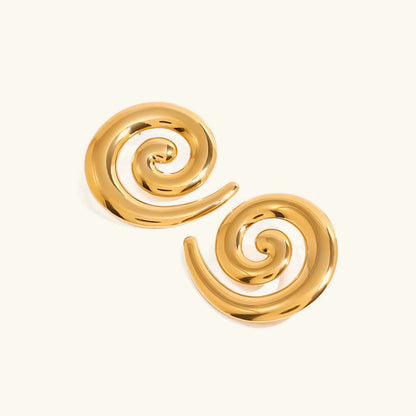 [ElanLuxe]Zarya Spiral Gold Earrings