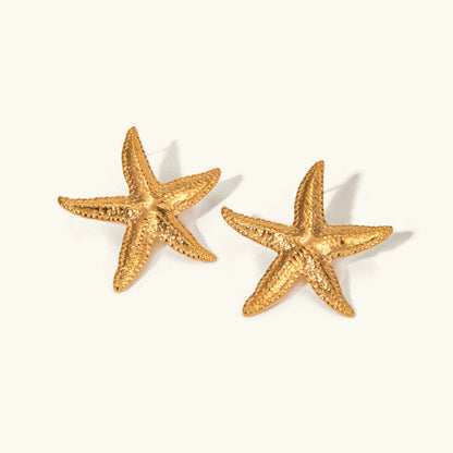 [ElanLuxe]Serene Gold Starfish Earrings