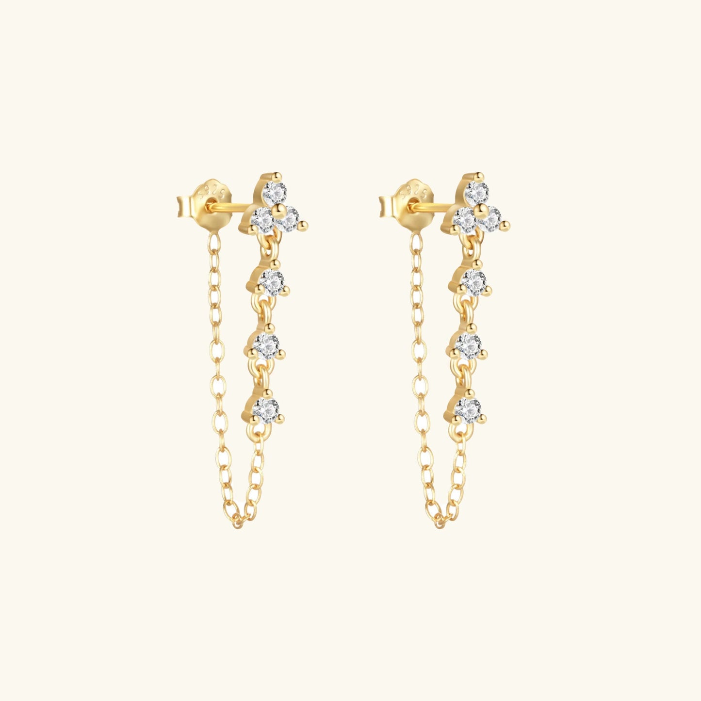 [ElanLuxe]Daniella Diamond Chain Stud