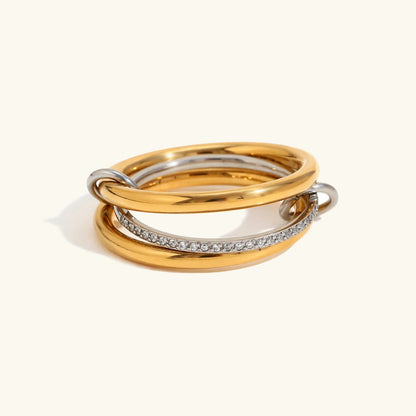 [ElanLuxe]Chastity Diamond Ring Stack