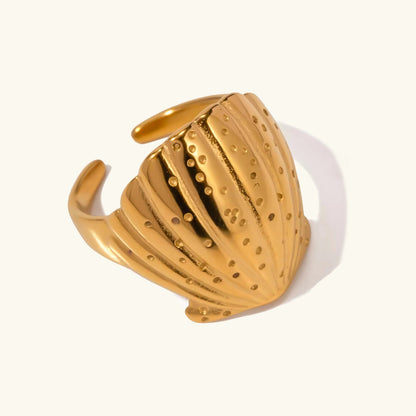 [ElanLuxe]Aloha Gold Seashell Ring