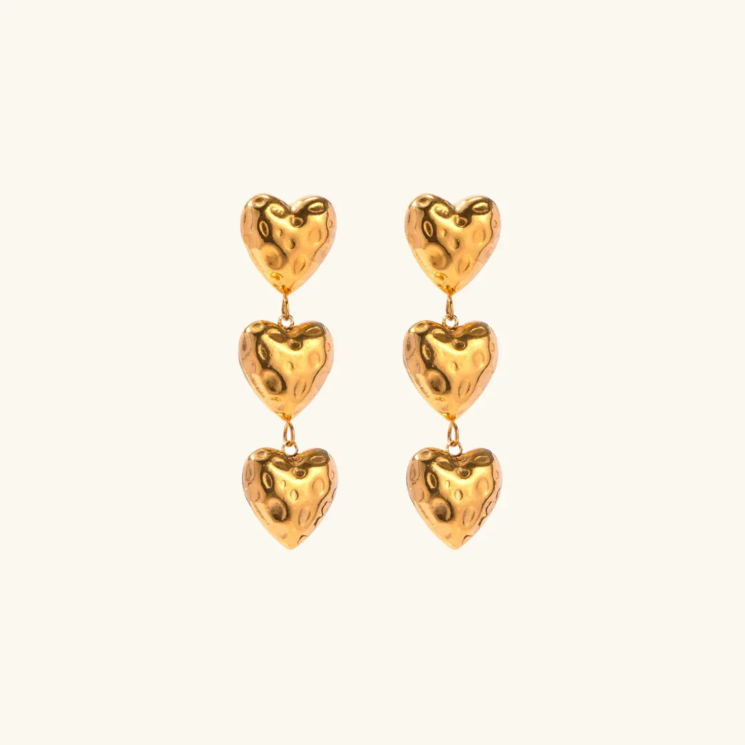 [ElanLuxe]Heather Heart Gold Earrings