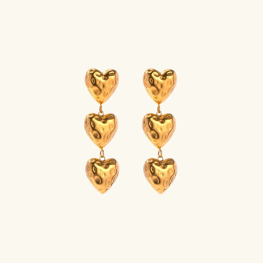 [ElanLuxe]Heather Heart Gold Earrings