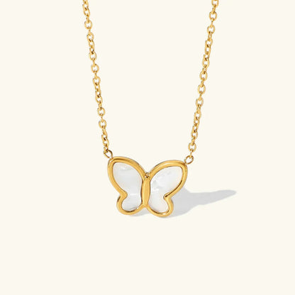 [ElanLuxe]Flutterby Mother of Pearl Necklace