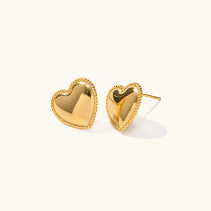 [ElanLuxe]Ruth Heart Gold Earrings