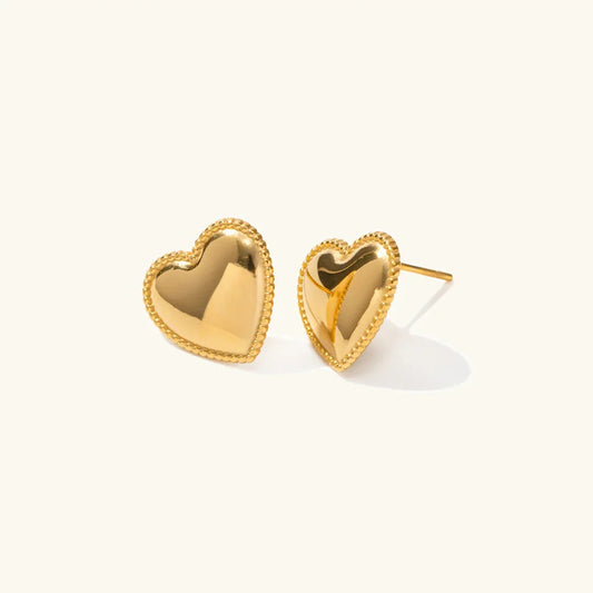 [ElanLuxe]Ruth Heart Gold Earrings