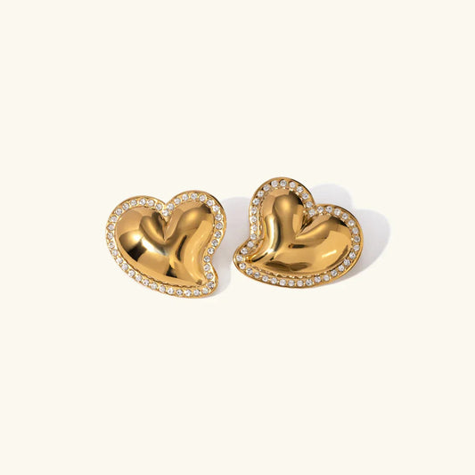 [ElanLuxe]Holly Heart Gold Earrings