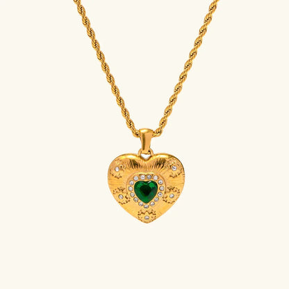 [ElanLuxe]Caelus Gold Heart Necklace